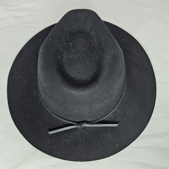Brixton Black Wide Brim Fedora Hat 100% Wool Unisex Size Large 7 1/2‎ (60cm) - Picture 7 of 10